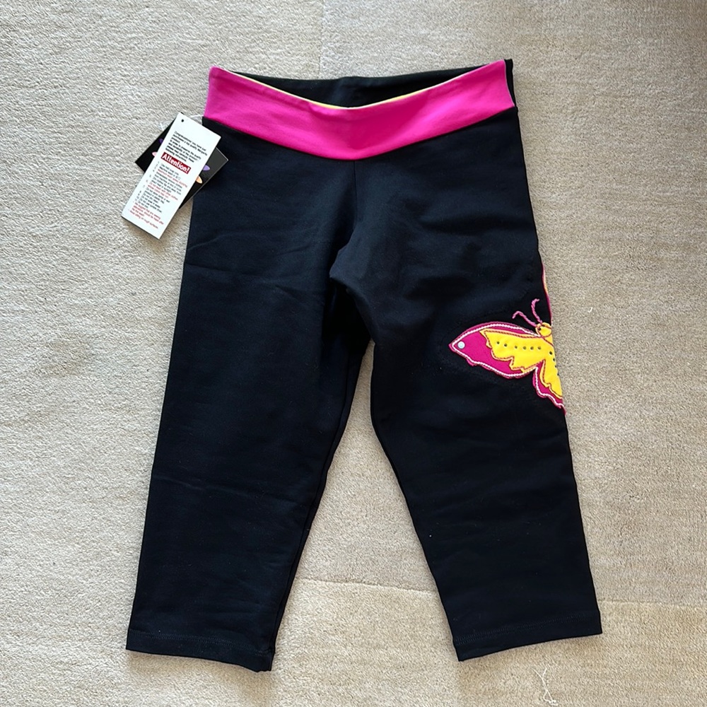 Brand new Margarita 3/4 length leggings butterfly embroidery